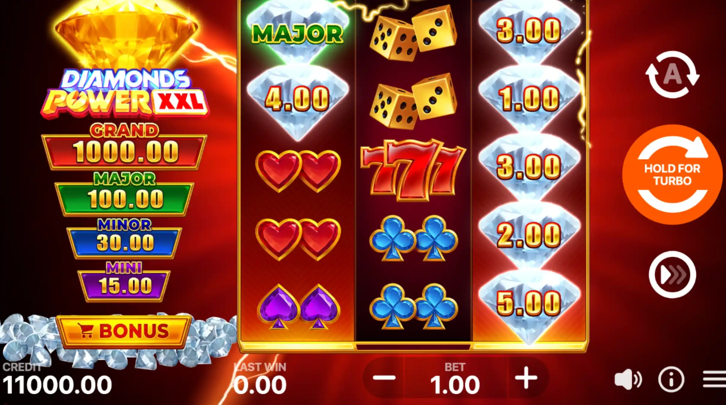 How to Play Diamonds Power XXL: Hold and Win